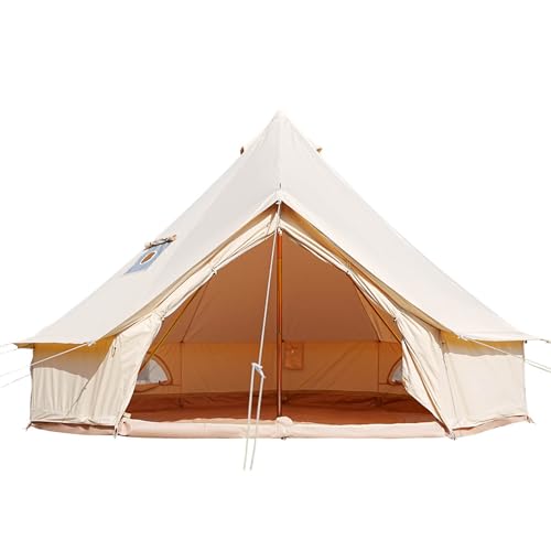 VANFOND Canvas Bell Tent with Stove Jack, Waterproof and Breathable