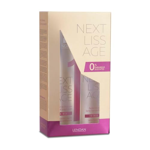 LENDAN - Pack Mantenimiento Next Liss Age - Champú Preparación 300 ml + Spray Lisos Perfectos 200 ml - Mantenimiento del Tratamiento de Alisado - Keratina Hidrolizada - Cabello Liso Hasta 10 Semanas