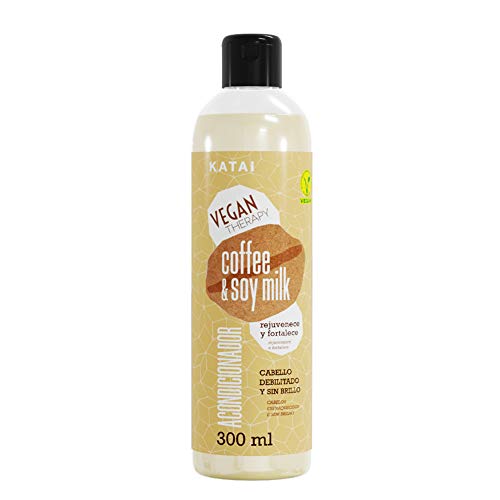 Acondicionador vegano Katai de 300 ml: Revitaliza con brillo antioxidante, fórmula natural sin sulfatos ni parabenos. Certificado vegano, 96% ingredientes naturales para cabello vibrante y saludable.
