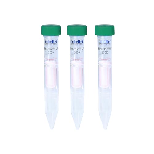 COBETTER Briscale? 遠心分離管 4ml 遠沈管 RC膜付き100kDa 超遠心フィルター 限外濾過遠心管ユニット 目盛付 再生セルロース キャップ付 コニカルチューブ シリンダー 研究室 15個入り