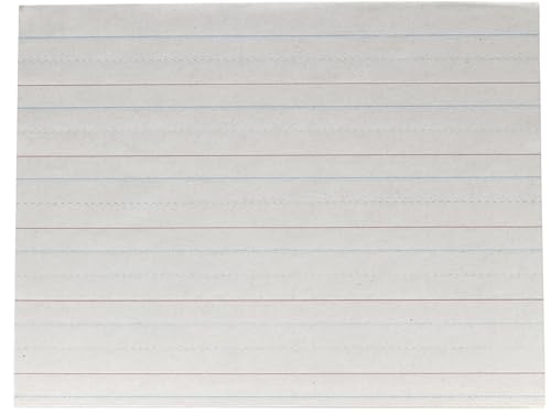 Papier journal ligné School Smart avec repères de couleur rouge et bleu