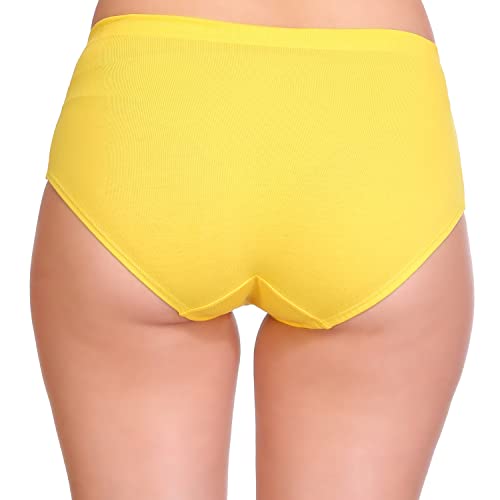 Image of SONA Women Hipster Panty - Cotton Spandex - Anti Bacterial, Full Coverage, Quick Dry, Full Coverage (Pack of 1 Yellow 3XL)