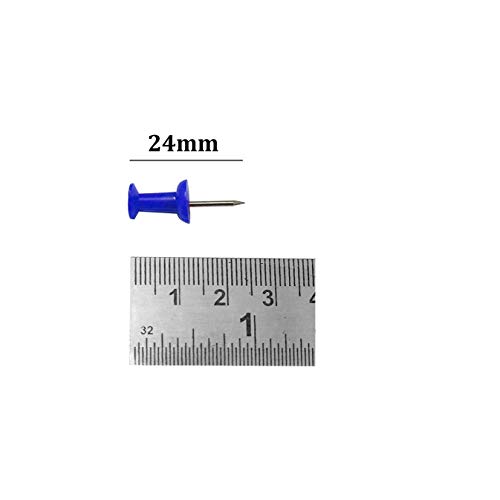 YAJNAS® 50 Pieces Transparent Multicolor Push Pins for Notice Boards, Soft Boards, and Displays (Office, Home, Shop)