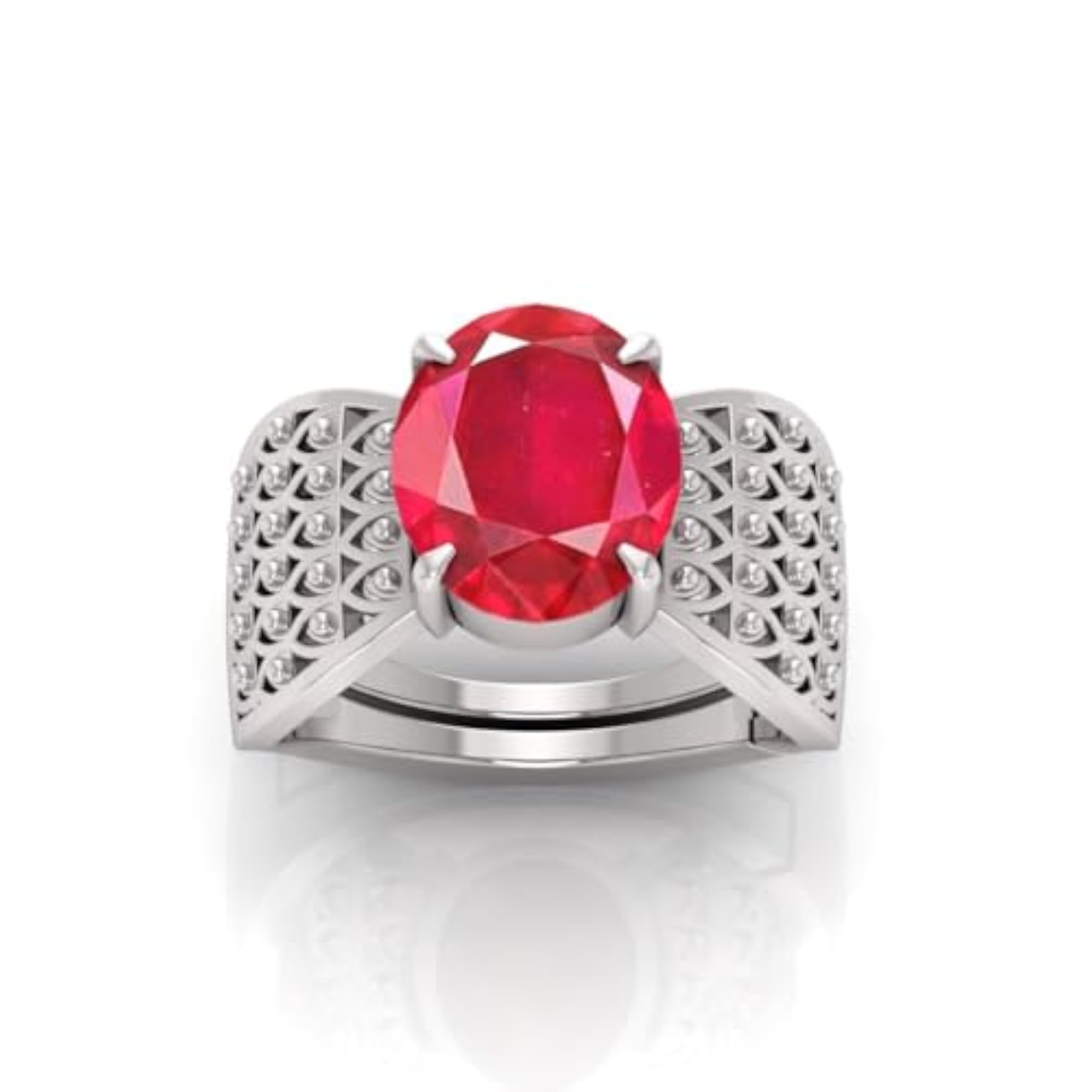10.25 Ratti Ruby Original Manik Adjustable Ring, Lab Certified