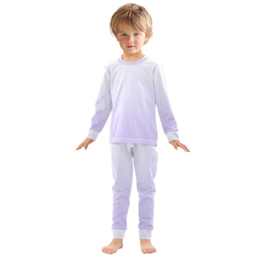 Gradient Pastel Blue Long Sleeve Pajamas Set Sleepwear Jammies 2pcs Set Pjs Gradient Pael Blue