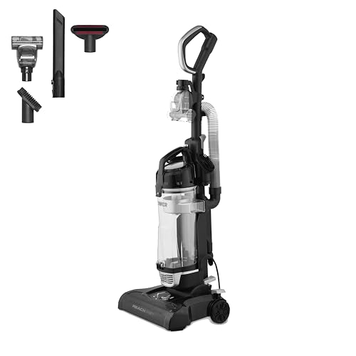 Tower TXP30PET Reach Bagless Upright Vacuum Cleaner with Cyclonic Technology Washable Filter 2-in-1 Crevice Tool & Floor Brush Pet Attachment 4L Dust Capacity 400W Platinum T108001PLPET