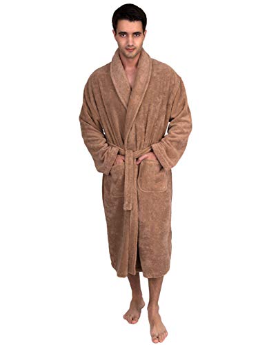 TowelSelections Men's Robe, Organic Cotton Terry Shawl Bathrobe Large/X-Large Naturel