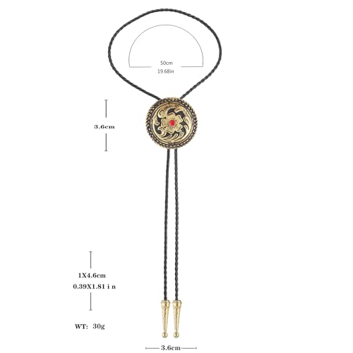 Image of Jeilwiy Bolo Tie for Men, Western Bolero Tie Cowboy Ties Native American Cowgirl Bolo Tie Accessories for Men Women