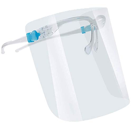 ArtToFrames Protective Face Shield 5 Pack, Made in The USA, Fully Transparent Face and Eye Protection from Droplets and Saliva with Reusable Glasses and Replaceable Shield, Anti-Fog