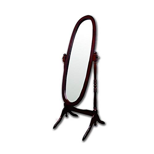 Roundhill Furniture Audi Traditional Queen Anna Style Black Wood Floor Cheval Mirror