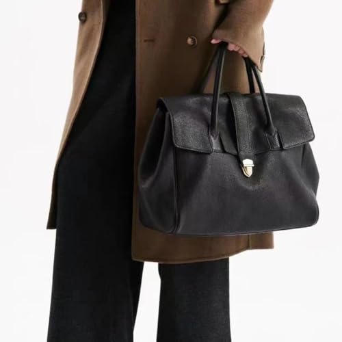 Image of Luxury Designer Messenger Clutch Genuine Leather Handbag for Women Soft Leather Large Capacity Work Tote Bag
