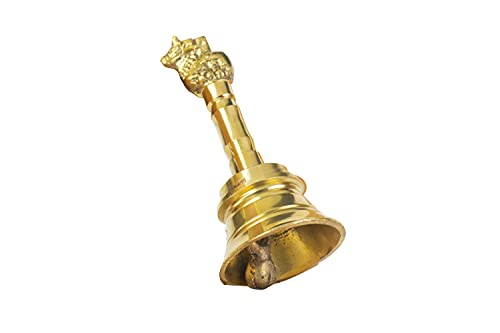 Image of Spillbox Traditional Brass Bell /Ghanti for Pooja /Worship for Temple Home - 4 inch inch Nandi