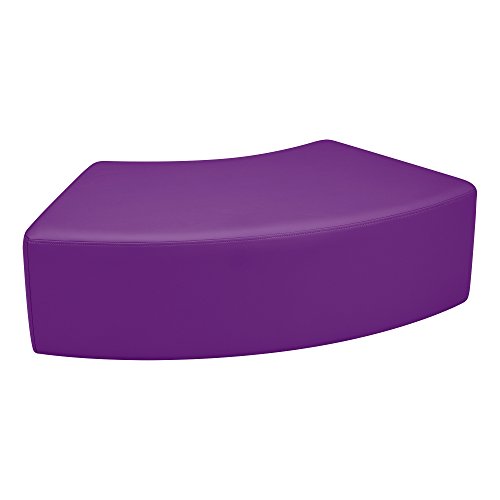 Image of Sprogs 12 inch H Structured S-Curve Stool -Flexible Modular Collaborative Soft Seating for Office, Home, Lounge and School Classrooms with Durable Frame & Set of 2 inch Legs Add-on - Purple