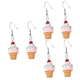 LIFKOME 6paare Eiscreme Ohrringe Lustige Hängende Ohrringe Dessertform Kreative Ohrhänger Für Frauen Bunte Eisdessert-designs Für Partys Und Alltagsmode
