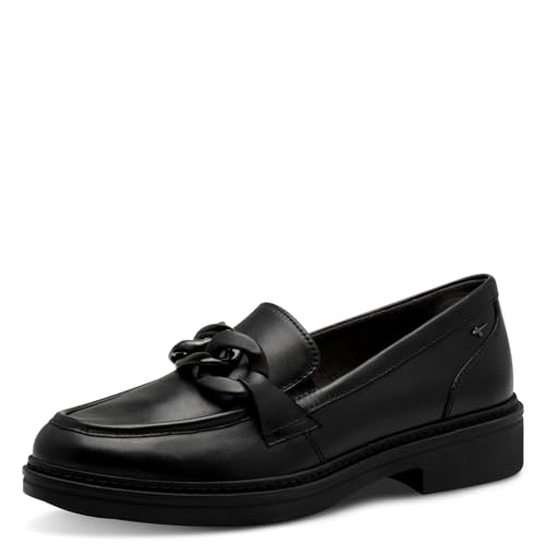 Tamaris Comfort Damen Slipper aus Leder Elegant, Schwarz (Black Nappa), 41 EU