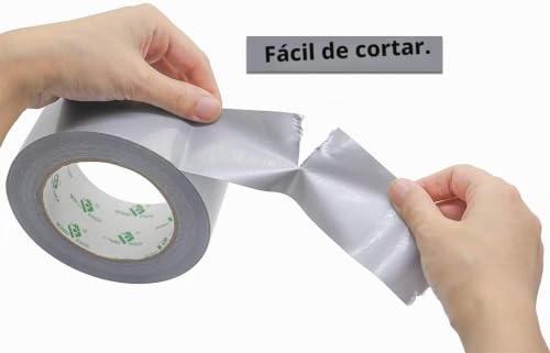 Miniatura 4 de Bomei Pack 2 Rollos Cinta Americana 50mm X 50 M - Cinta Adhesiva De Gris- Cinta Fuerte De Tela Reforzada Con Tejido - Para Interiores Y Exteriores Silver