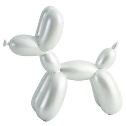 PIGPIGFLY Resin Balloon Dog Sculpture,Creative Cute Animal Crafts Figurine Balloon Dog Shaped Statue，Home Store Decoration,Modern Living Room Ornaments(White)