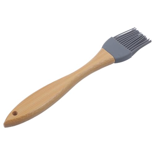 Holibanna 1pc Silicone Oil Brush Wooden Handle Bbq Baking Brush Food Grade for Cooking Easy to Clean and Convenient