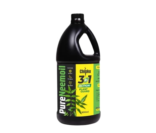 Chipku Organic Neem Oil for Plants 500ml With Free Spray Gun Conc...