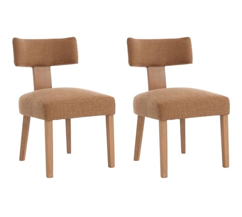 Cloud Frame Dining Chairs- Set of 2- Modern Upholstered Brown