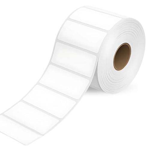 Image of 50x25 Direct Thermal Barcode Label Sticker - 2 x 1 inches - 50mm x 25mm - 1000 Labels Per Roll - White Self Adhesive Sticker for Printing Barcoding (8 Roll per Pack (8000 Labels))