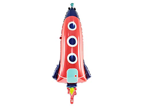 PartyDeco Folienballon Rakete 44x115cm Mix Geburtstag