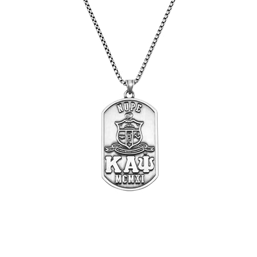 BBGreek Kappa Alpha Psi Fraternity Paraphernalia - Official Vendor - Dog Tag Pendant Necklace with 24 Inch Rope Chain