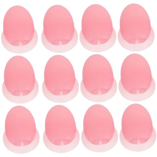 NOLITOY 12-pack Red Silicone Lip Brush Protectors Makeup Brush Cases Suction Cup for Eye Shadow Brush Organizers
