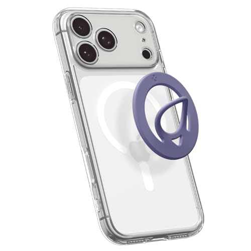 Image of Spigen Dual Pop MagSafe Ring Holder, Slim Double Sided Magnet with Finger Loop Grip Compatible with iPhone 17 /16 /15 /14 /13 /12, Pixel 10 Series [Pocket-Friendly] [Soft Silicone] [Strong Magnet] - Violet