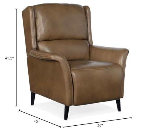 Sillón reclinable con respaldo y patas de madera marrón miniatura 2