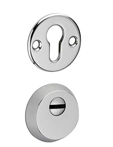 THIRARD - Paire de Rosaces de Sécurité Chromé pour Porte d'Entrée - Finition Parfaite - Installation Facile - Protection Contre Tentatives d'Arrachement