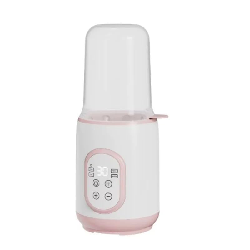 8-in-1 Schneller elektrischer Flaschenwärmer, Hält Babynahrung warm und taut sie auf, Muttermilchwärmer mit LCD-Display (Pink)