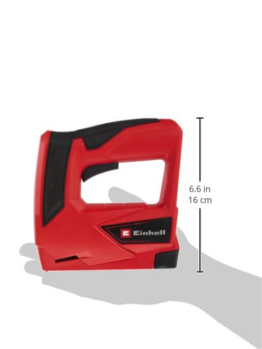 Einhell Zszywacz akumulatorowy TC-CT 3,6 Li (3,6 V, 1,3 Ah, 30 strzałów/min, ergonom. Softgrip, bezpieczny nos, dostawa wraz z metalowym pudełkiem, ładowarką i zszywkami)