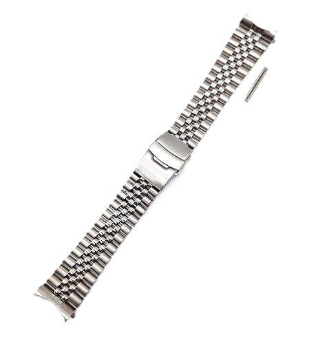 Pulsera de acero Jubilee reloj 22 mm compatible con Seiko SKX 007 K 009 j 011 Sport correa Aftermarket One More Strap plata brillante mate cepillado