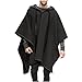Mens Wool Blend Cape Oversized Casual Hooded Cloak Fall Winter Fashion Stylish Streetwear Pullover Hoodies