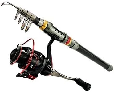 釣り竿と耐久性のあるカーボン釣り竿コンボ 1.8-3.6M とスピニング釣りリール ギア比釣りキットセット 旅行用釣り竿 (2.4M