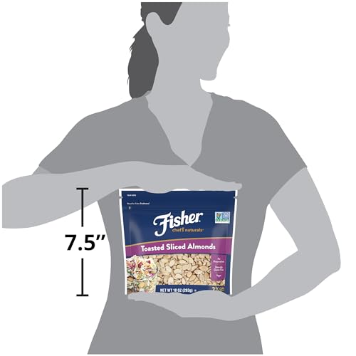 Image of Fisher Chef's Naturals Unsalted Toasted Sliced Almonds 10oz Resealable Bag, Raw Nuts Perfect for Cooking, Baking & Snacking, Healthy Snacks for Adults, Vegan Protein, Keto Snack, Gluten Free