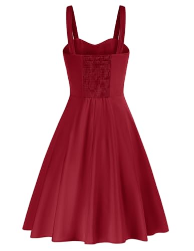 Image of Belle Poque Vintage Floral Dress for Women 2026 Summer A-line Sleeveless Flowy Midi Elegant Wedding Guest Cocktail Dress