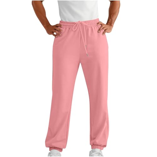 Men's Casual Pants Baggy Wide Leg Cotton Elastic Bottom Lounge Sweat Pants with Pockets, S-2XL