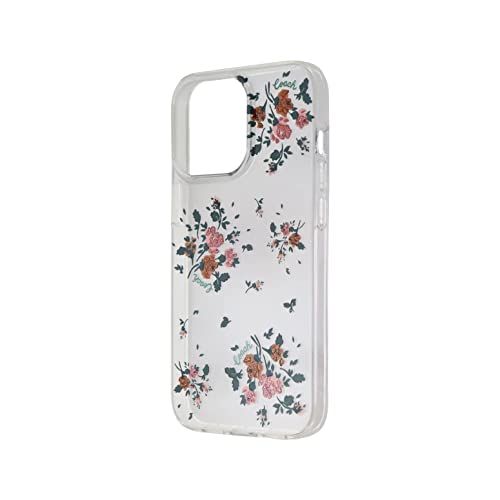 Coque rigide Coach iPhone 13 Pro luxe transparent motif bouquet de roses