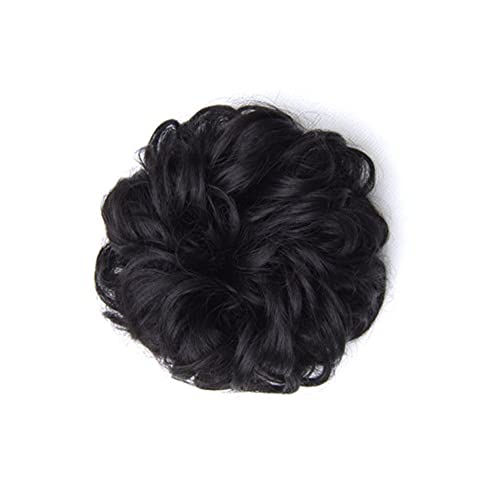 Anknia Human Hair Claw Clip in Hair Bun Messy Curly Clip in Claw Hair Hairpieces Curly Wavy Ponytail Hairpieces Hair For Women Girls Synthetic Hair Extension Hair Extension, Women&#39;s Hair Piece (Claw Clip Curly, Black Brown)