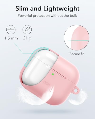 Image of ESR for AirPods 4 Case, Compatible with AirPods 4th Generation Case (2024) (USB-C), Magnetic Lid Lock, Full Drop Protection Cover, Cloud Soft Case, Pink