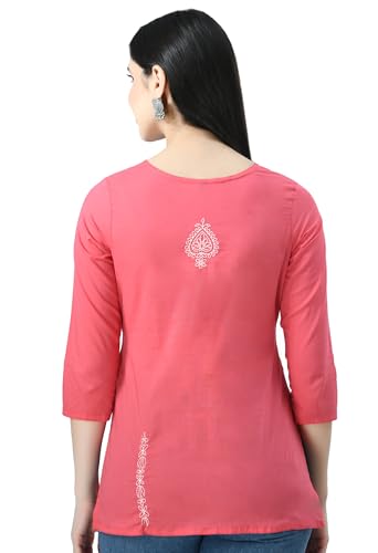 Image of QAZMI Women's Cotton Straight Embroidered Kurti