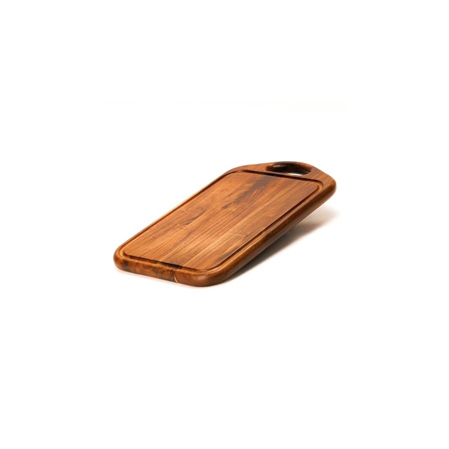 VieWood Acacia Wood Cutting Board with Juice Groove, Hanging Hole & Grip Handle for Meat, Vegetables and Cheese, Knife Friendly, Caperci Better Wood Chopping Board