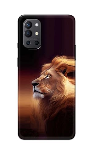 Image of PRINTFIDAA Printed Hard Back Cover Case for OnePlus 9R 5G Back Cover (Danger Lion) -112