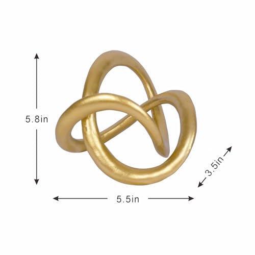 Modern Geometric Round Sculpture Gold Knot Statue Decor Tabletop Sculpture and Figurines Round Decorative Ornaments Knick Knacks Home Decor for Shelves Coffee Table Bookshelf Decoration Gifts - Image 4