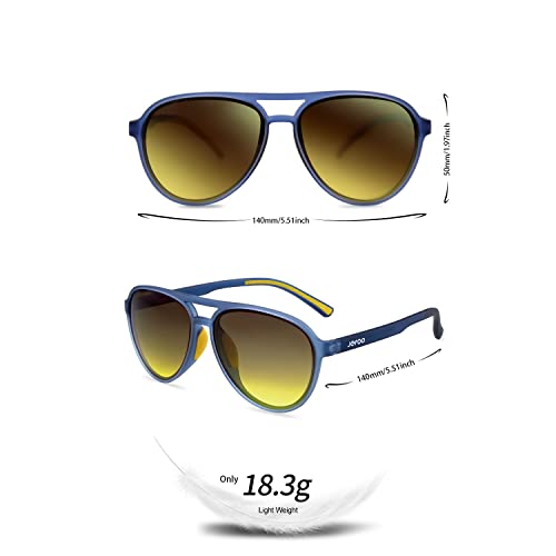Image of Jefoo Polarized Aviator Sunglasses for Women Men Retro Trendy Sports Sunglasses for Outdoor UV400 Protection
