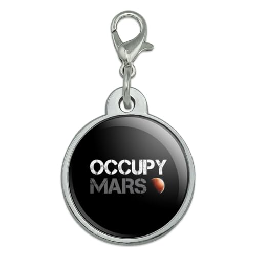 Graphics & More Occupy Mars Chrome Plated Metal Pet Dog Cat ID Tag - Small