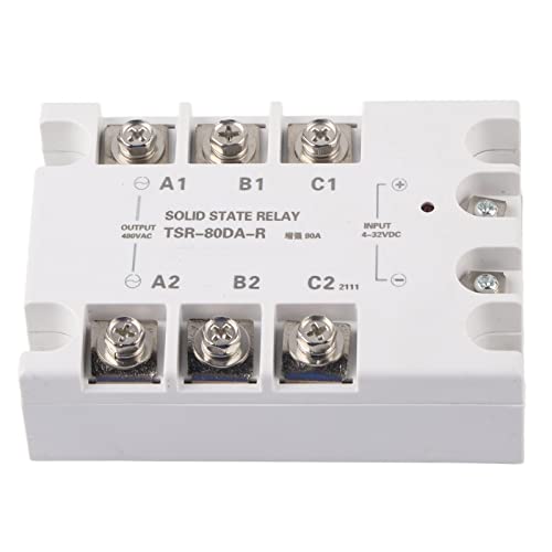 Módulo de relé de estado sólido trifásico de 480 VCA para sistemas de control automático - Placa inferior de cobre y carcasa retardante de llama - Modelo TSR60DAR sin radiador (TSR-80DA-R sin