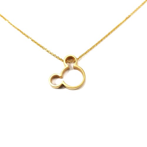 Mickey Mouse GOLD Plated Necklace Disneyland Character Toon Toy